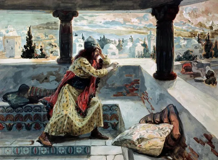 Framed Print : David sees Bath- Sheba Bathing James Tissot (1836-1902 French) Jewish Museum, New York, USA Framed Print : David sees Bath- Sheba Bathing James Tissot (1836-1902 French) Jewish Museum, New York, USA
