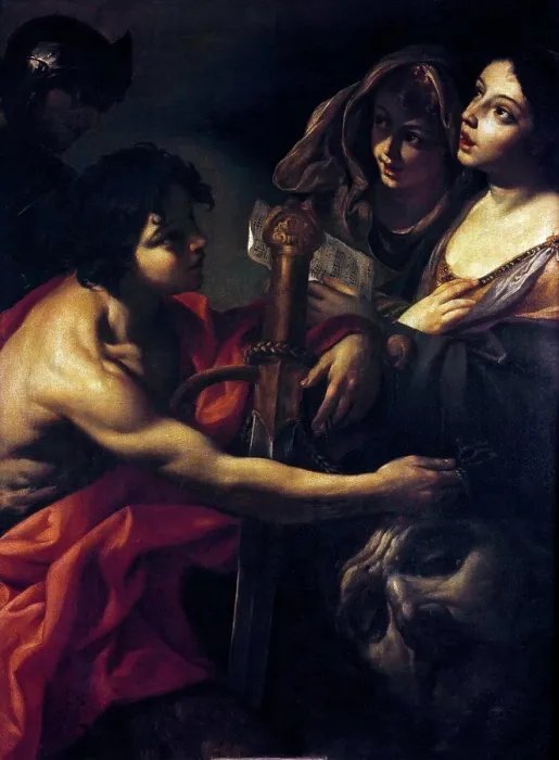 Framed Print : David Victorious by Giacinto Brandi, (1623-1691) Framed Print : David Victorious by Giacinto Brandi, (1623-1691)