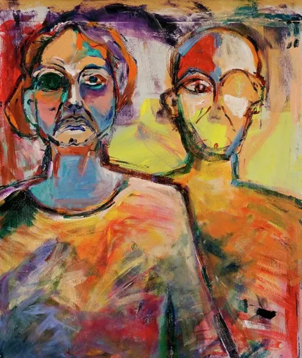 Framed Print : Dawn and Her Alter Ego 1990 Michelle Puleo (b.1967 / American) Acrylic Private Collection Framed Print : Dawn and Her Alter Ego 1990 Michelle Puleo (b.1967 / American) Acrylic Private Collection