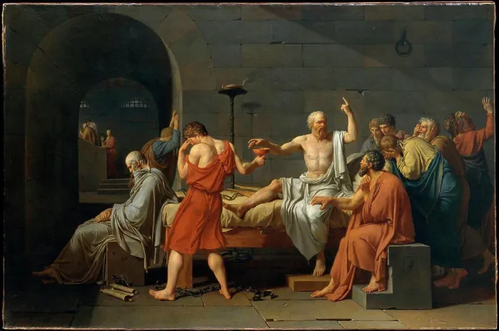 Framed Print : Death of Socrates by Jacques Louis David
