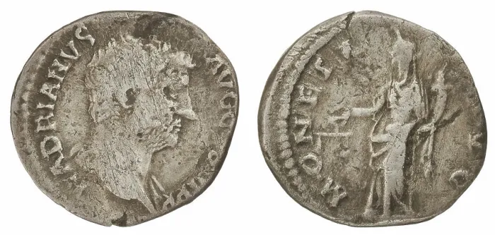 Framed Print : ﻿denarius. Hadrian (Roman emperor; 117-138), emperor
