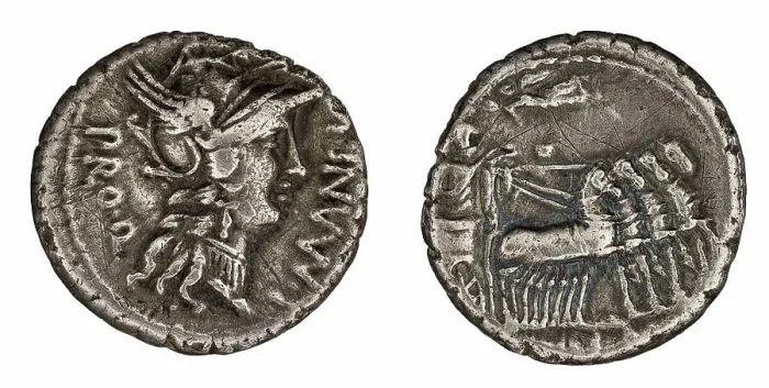 Framed Print : denarius. Manlius Torquatus, L Framed Print : denarius. Manlius Torquatus, L
