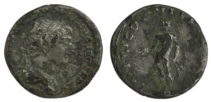 Framed Print : denarius. Trajan (cesarz rzymski ; 98-117), emperor Framed Print : denarius. Trajan (cesarz rzymski ; 98-117), emperor