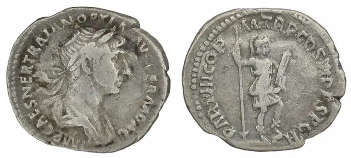 Framed Print : denarius. Trajan (cesarz rzymski ; 98-117), emperor Framed Print : denarius. Trajan (cesarz rzymski ; 98-117), emperor