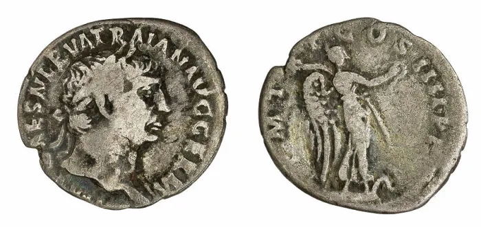 Framed Print : denarius. Trajan (cesarz rzymski ; 98-117), issuer Framed Print : denarius. Trajan (cesarz rzymski ; 98-117), issuer