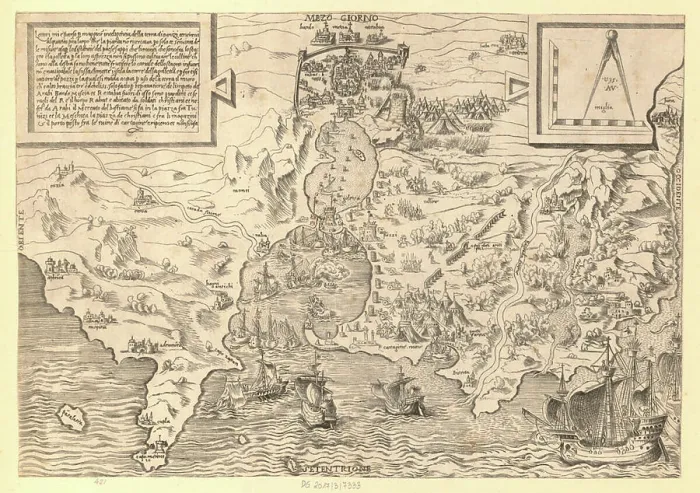 Framed Print : Depicts a map of Tunis, created as a copper engraving by Agostino Veneziano in 1535 Framed Print : Depicts a map of Tunis, created as a copper engraving by Agostino Veneziano in 1535
