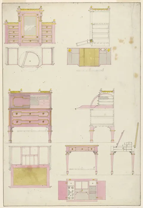Framed Print : Designs Mechanical Furniture Wardrobe Desk Dressing Table Framed Print : Designs Mechanical Furniture Wardrobe Desk Dressing Table