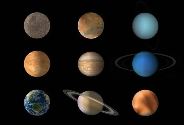 Framed Print : Digital Illustration of the Nine Planets of Our Solar System Framed Print : Digital Illustration of the Nine Planets of Our Solar System