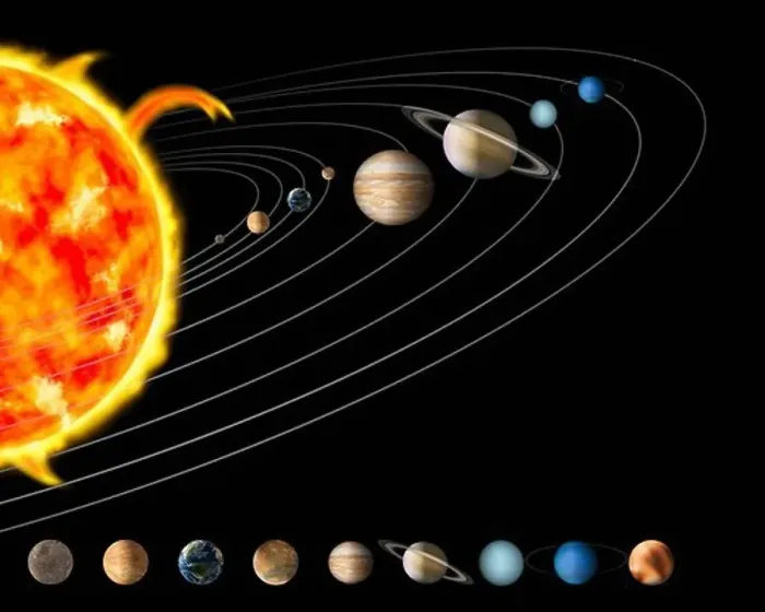 Framed Print : Digital Illustration of the Sun and Nine Planets of Our Solar System Framed Print : Digital Illustration of the Sun and Nine Planets of Our Solar System