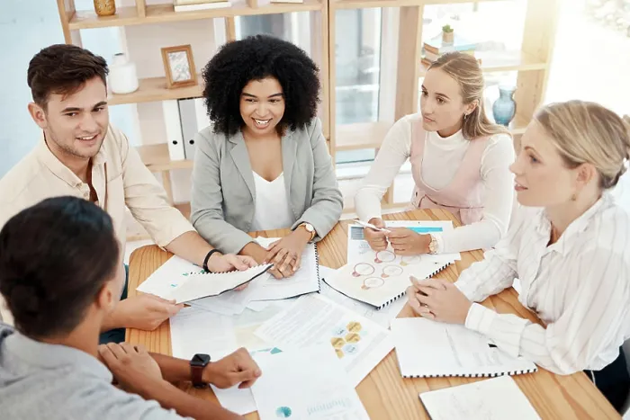 Framed Print : Diversity, business meeting and team have discussion