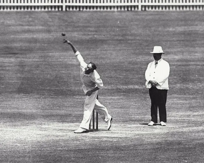 Framed Print : Don Bradman bowling. February 01, 1934 Framed Print : Don Bradman bowling. February 01, 1934