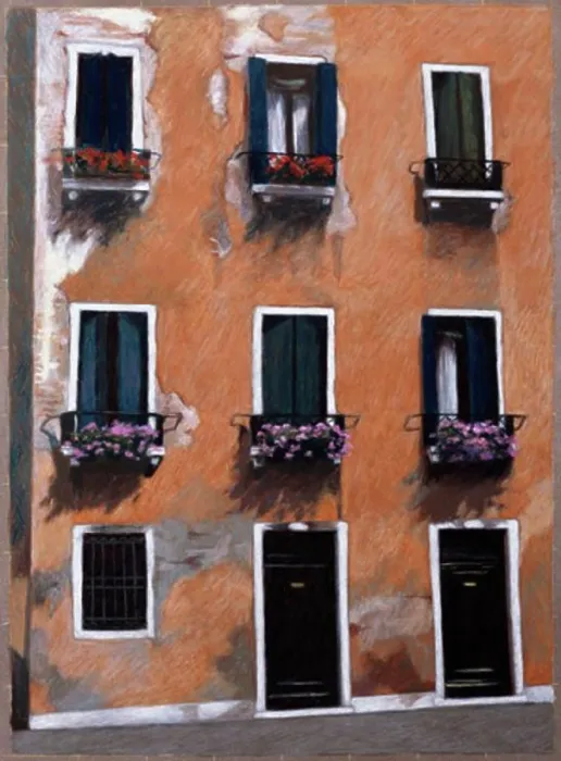 Framed Print : Doors And Windows In Venice 2000 Helen J. Vaughn (20th C. American) Pastel On Paper Private Collection Framed Print : Doors And Windows In Venice 2000 Helen J. Vaughn (20th C. American) Pastel On Paper Private Collection