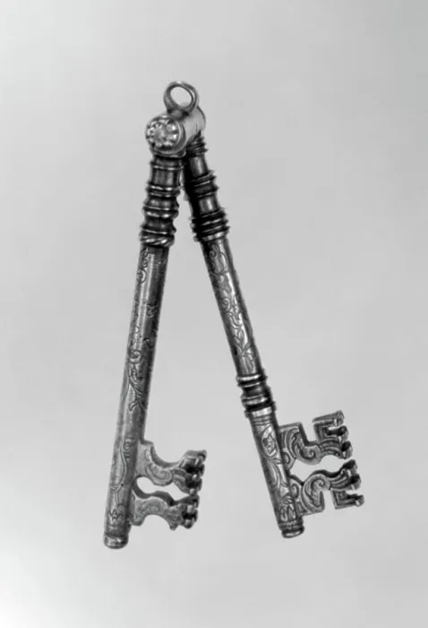 Framed Print : Double key 18th century possibly German. Double key 196998 Framed Print : Double key 18th century possibly German. Double key 196998