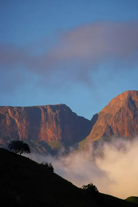 Framed Print : Detail of Drakensberg Mountains from Giants Castle Camp