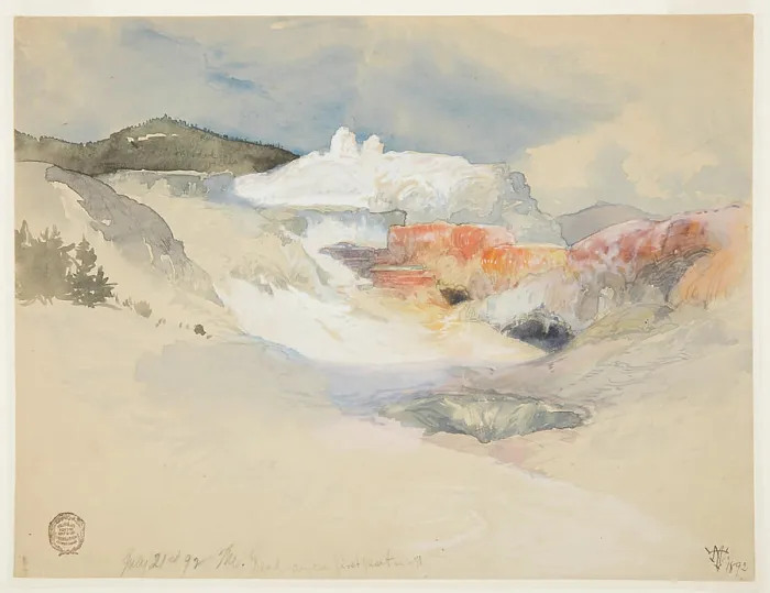 Framed Print : Drawing, Yellowstone, Hot Springs; Thomas Moran (American) Framed Print : Drawing, Yellowstone, Hot Springs; Thomas Moran (American)