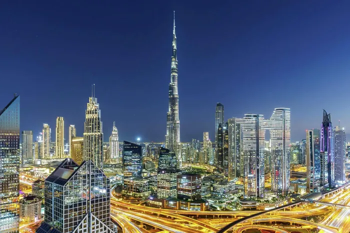 Framed Print : Dubai Burj Khalifa Skyline Higher building in the world from above in Downtown at night Dubai Framed Print : Dubai Burj Khalifa Skyline Higher building in the world from above in Downtown at night Dubai