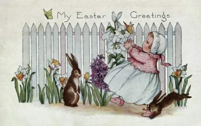 Framed Print : My Easter Greetings Postcard Private Collection