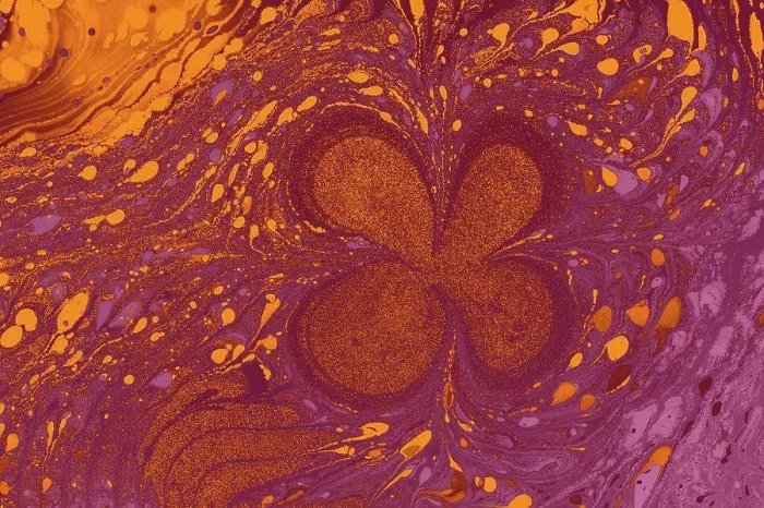 Framed Print : Ebru marbling floral patterns.. Unique art Liquid marbling
