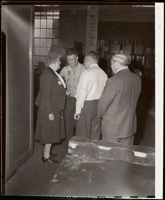 Framed Print : Edith Nourse Rogers standing with men Framed Print : Edith Nourse Rogers standing with men