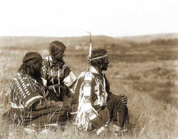 Framed Print : Edward S. Curtis Native American Indians - Overlooking the camp--Piegan Indians circa 1910