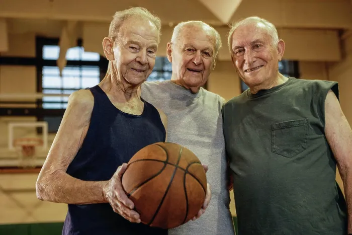 Framed Print : Elderly men playing basketball Framed Print : Elderly men playing basketball