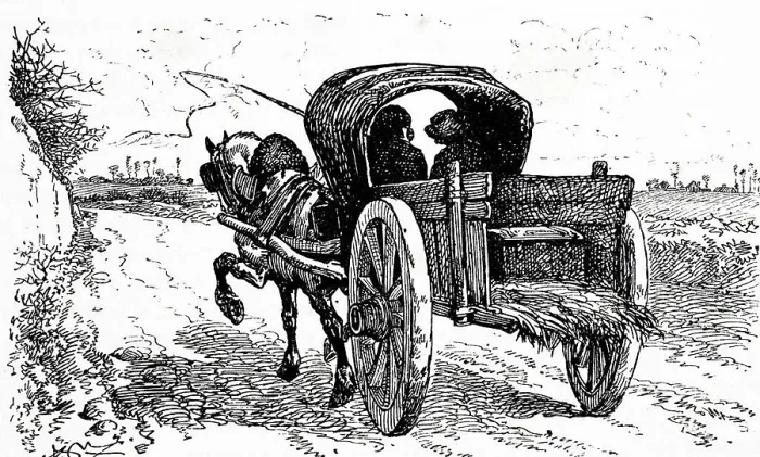Framed Print : An engraving depicting a country cart. Dated 19th century Framed Print : An engraving depicting a country cart. Dated 19th century