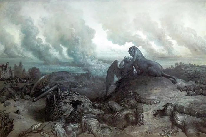 Framed Print : Enigma, by Gustave Dore, 1871, Musee D'Orsay Art Gallery, Paris, France, Europe