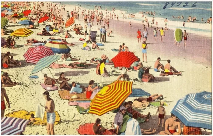 Framed Print : Enjoying the sun and bathing along South Carolina's beautiful ocean stand