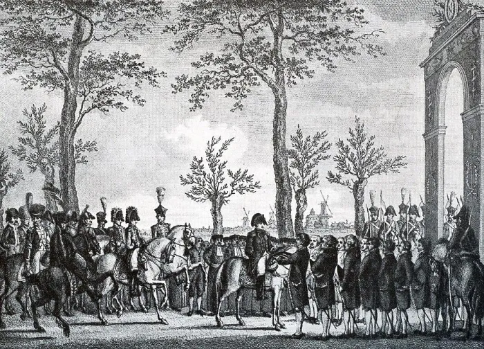 Framed Print : Entry of Napoleon in Amsterdam. In the autumn of 1811 Framed Print : Entry of Napoleon in Amsterdam. In the autumn of 1811