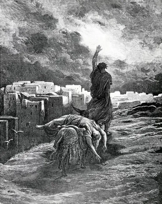 Framed Print : Ephraim Carries His Wife Away, Gustave Dore (1832-1883 French), engraving, (1832-1883) Framed Print : Ephraim Carries His Wife Away, Gustave Dore (1832-1883 French), engraving, (1832-1883)