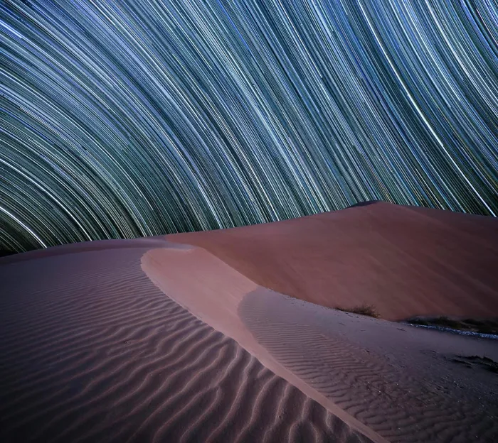 Framed Print : Equatorial star trail above sand dunes in the Rub al Khali desert, Oman, Middle East Framed Print : Equatorial star trail above sand dunes in the Rub al Khali desert, Oman, Middle East