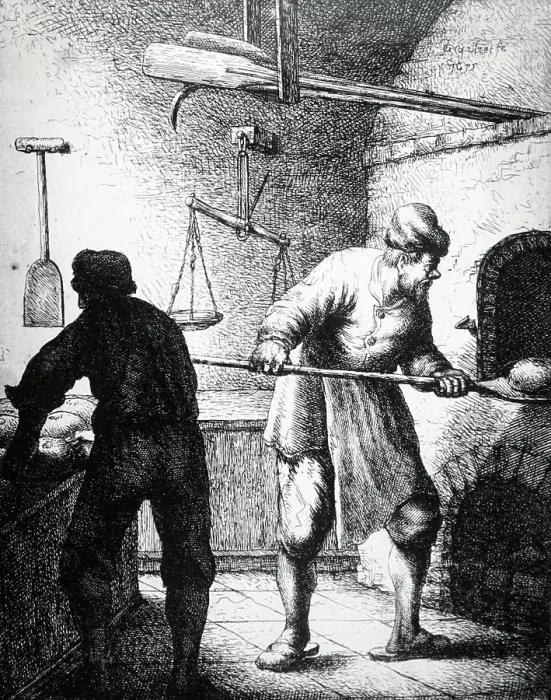 Framed Print : Etching titled The Baker's Shop by Jan Joris van Vliet Framed Print : Etching titled The Baker's Shop by Jan Joris van Vliet