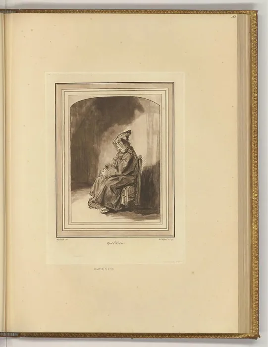 Framed Print : Etching by William Wynne Ryland from 1763 depicting a sitting person wearing a cloak and hood Framed Print : Etching by William Wynne Ryland from 1763 depicting a sitting person wearing a cloak and hood