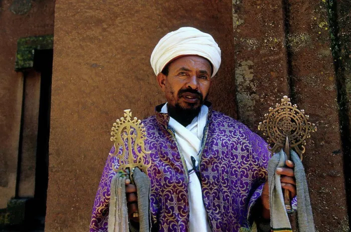 Framed Print : Ethiopia, Lalibela, Unesco World Heritage Site, Church Carved Into Rock, Cross Church, Priest With Cross, Close-Up Framed Print : Ethiopia, Lalibela, Unesco World Heritage Site, Church Carved Into Rock, Cross Church, Priest With Cross, Close-Up