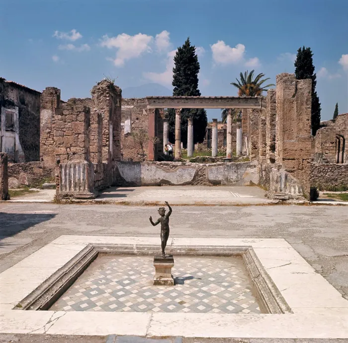 Framed Print : Europe, Italy, Pompeii. The remains of the House of the Faun include geometric mosaics in the foreground at Pompeii Framed Print : Europe, Italy, Pompeii. The remains of the House of the Faun include geometric mosaics in the foreground at Pompeii