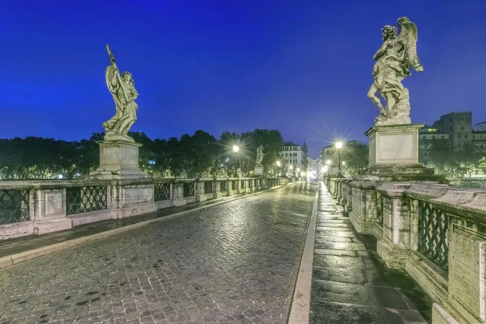 Framed Print : Europe, Italy, Rome, Ponte Sant'Angelo at Dawn