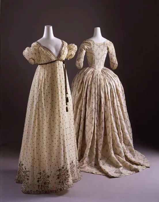 Framed Print : Evening dress ca. 1810 French Cotton emerged as a fashionable fabric in the 1780s with the chemise à la reine Framed Print : Evening dress ca. 1810 French Cotton emerged as a fashionable fabric in the 1780s with the chemise à la reine