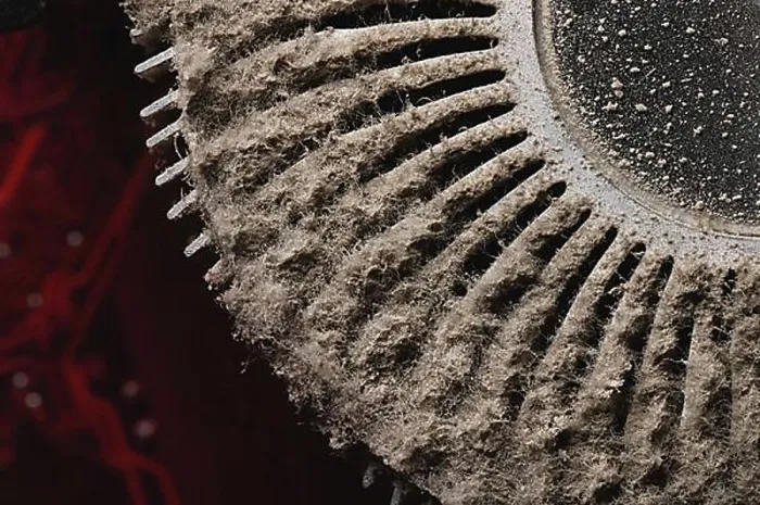 Framed Print : Extremely dirty ventilation system with dusty clogged filter, macro. close-up