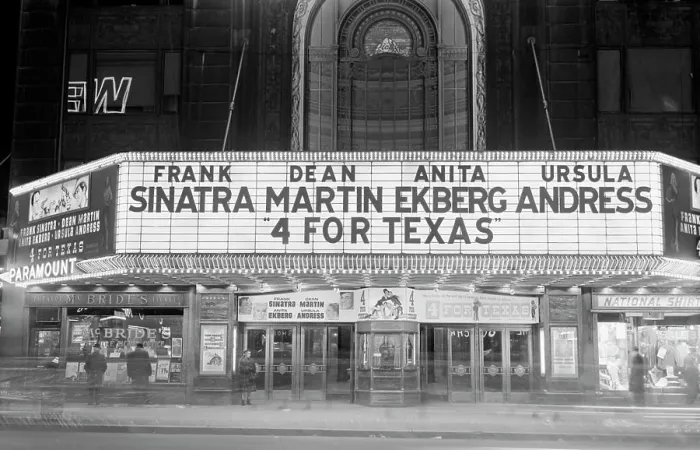 Framed Print : Facade of a movie theater, Paramount Theater, New York City, USA