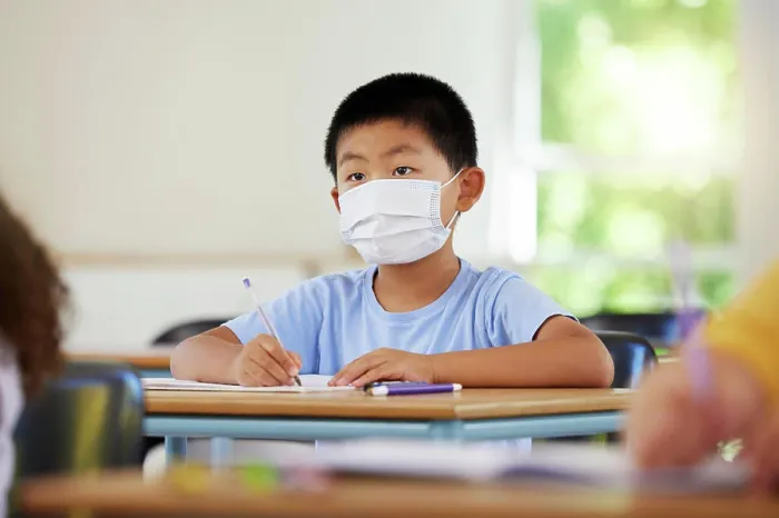 Framed Print : Face mask to protect from covid during pandemic Framed Print : Face mask to protect from covid during pandemic