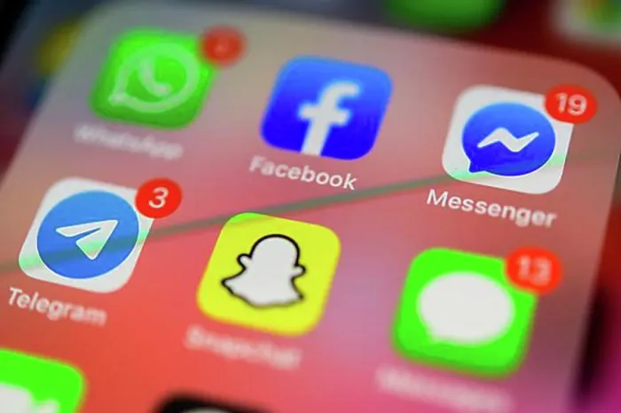 Framed Print : Facebook, Snapchat, Telegram and WhatsApp