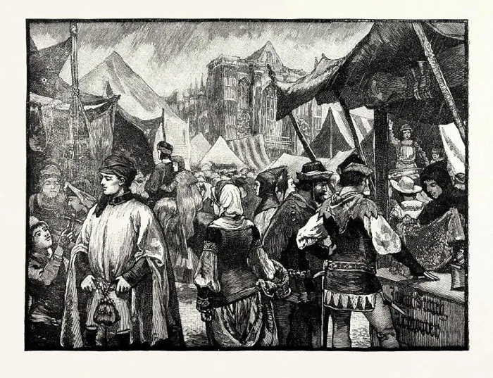 Framed Print : FAIR AT WESTMINSTER IN THE FOURTEENTH CENTURY