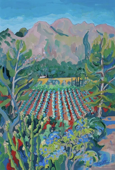 Framed Print : Farmland by Josephine Trotter, 2012. (b.1940 / British) Framed Print : Farmland by Josephine Trotter, 2012. (b.1940 / British)