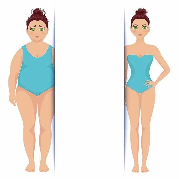 Framed Print : Female weight loss, illustration Framed Print : Female weight loss, illustration