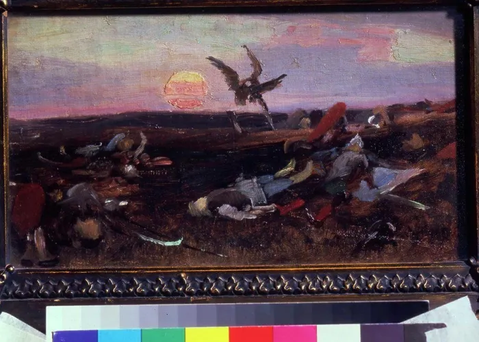 Framed Print : Field after battle by Viktor Mikhaylovich Vasnetsov
