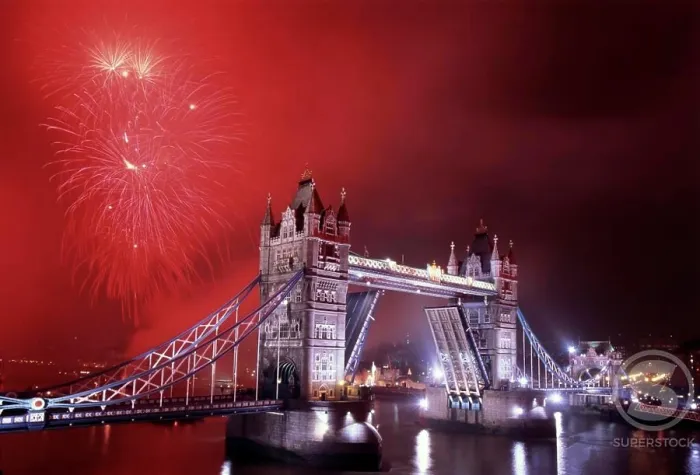 Framed Print : Fireworks display over a bridge, Tower Bridge, London, England Framed Print : Fireworks display over a bridge, Tower Bridge, London, England