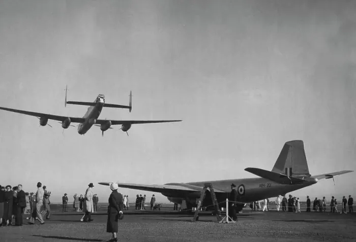 Framed Print : First Australian-Built Canberra Jet Bomber stands on the Avalon airstrip near Geelong today before its first official Framed Print : First Australian-Built Canberra Jet Bomber stands on the Avalon airstrip near Geelong today before its first official