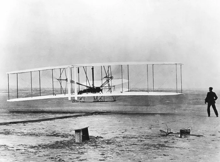 Framed Print : The first powered flight, December 17 1903 Framed Print : The first powered flight, December 17 1903