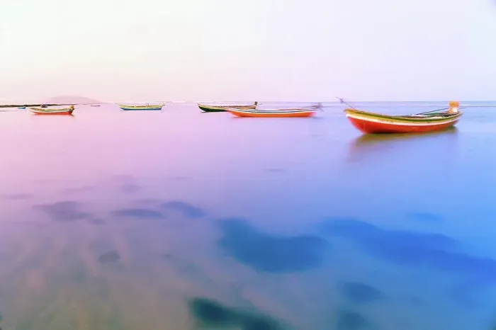 Framed Print : Fishing boats floating on the water of the Atlantic sea at sunset, Jericoacoara, Brazil Framed Print : Fishing boats floating on the water of the Atlantic sea at sunset, Jericoacoara, Brazil