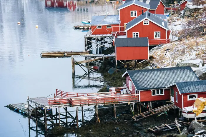 Framed Print : Fishing huts, Reine, Lofoten, Norway Framed Print : Fishing huts, Reine, Lofoten, Norway